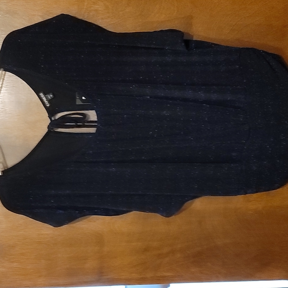 NWT Metalic Black and Blue Striped Knit Blouse Brand:EXPRESS
